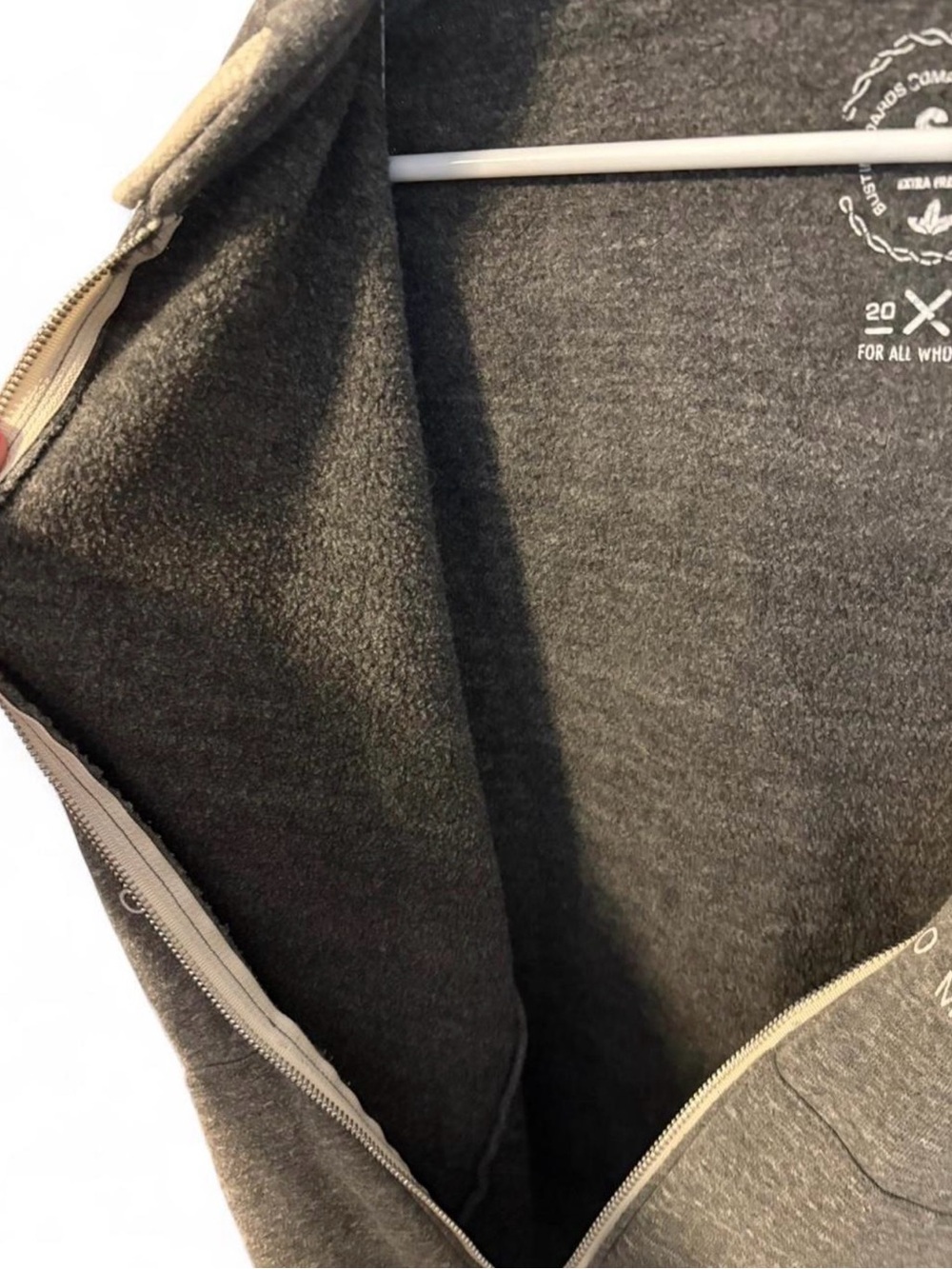 Bustin Charcoal Zip Hoodie with Logo - Picture 4 of 5